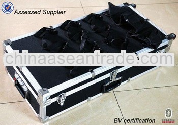 LED photographic equipment aluminum tool case with wheels and trolley MLD-AC317