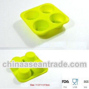 L'Oreal factory aduit passed 4Cups silicone muffin tray/baking cupcake,Kitchen ice tray