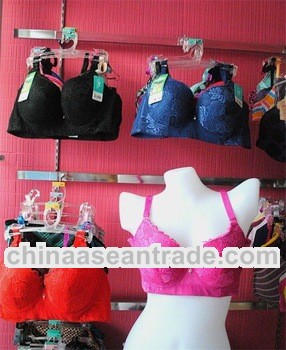 Lace Plus Size 4 Lines Hook and Eyes Four-breasted Bra