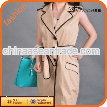 Ladies Classic Design Beige Work Dresses