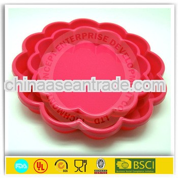 Large&small flower shape silicone cake baking pan
