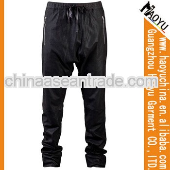 Latest design men coat pant 2013 leather haren pants mens ruffle pants (HYPU33)