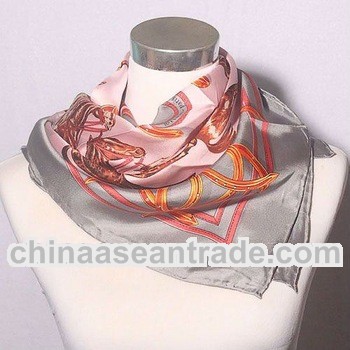 Latest square hijab elegant fashion women twill silk scarves