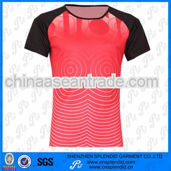 Latest women raglan short sleeve polyester 3d clothes