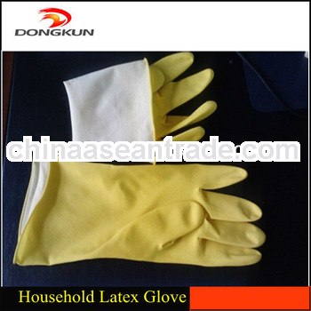 Latex Household Flock Lined Gloves/Household Washing Glove/Latex Flock Lining gloves