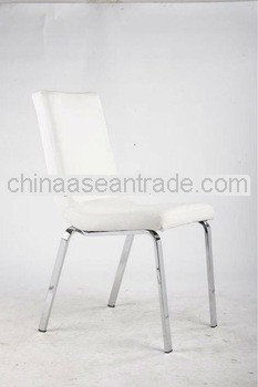 Leather and chroming legs dining chair DC6659