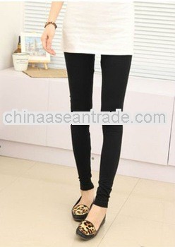 Leisure All Match Pure Color Pants Slim Elastic Leggings Black NX12082803-2