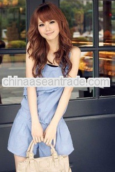 Leisure Pattern Stripe Jumpsuit Orange TQ12080904