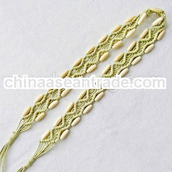 Light Green belts chain wood beaded belt decoration for women WBT-101