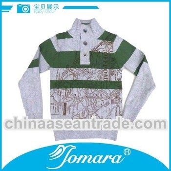 Long sleeve half cardigan children sweater for winter