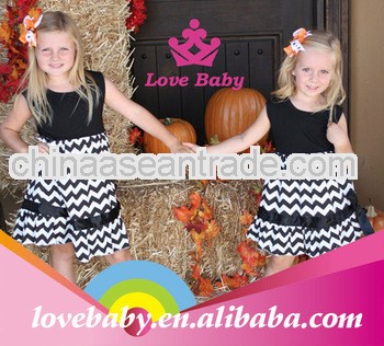 Lovely and cute wholesale chevron dress for girls