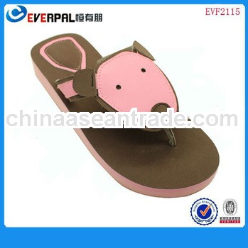 Lovely dog design nude kids beach slippers