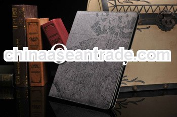 Low price for the new ipad pattern leather map case for ipad 3