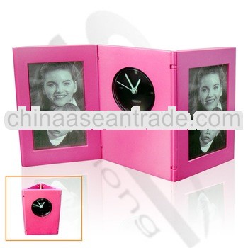 Low price nice clock pen holder for office