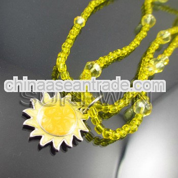 Lucky Sunflower Plastic Ball Chain Ornamental Necklace