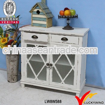 Luckywind french country style antique wood cabinet with two tiers