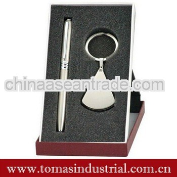 Luxury office stationery gift set with ballpen and keychain