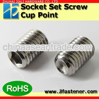M8*6 stainless steel 304 hex socket cup point set screw