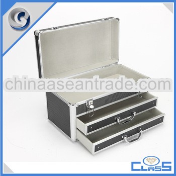 MLDGJ476 New Heavy Duty Black Tray Durable Fashional Aluminum Makeup Tools Carrying Case