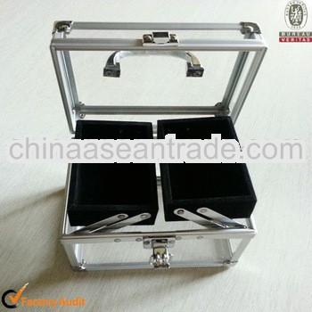 MLD-CC136 Aluminum Frame Beauty Acrylic Box With Black Velvet
