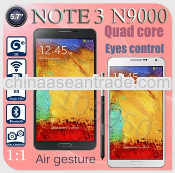 MTK6589 Quad Core Android 4.3NOTE 3 1280*720mp 1GB 4GB 12MP 1:1 Galaxy III N900 Mobile Phone 5.7&quo