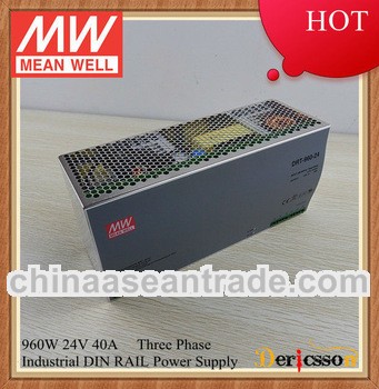 Mean Well 340~550vac input din rail power supply 3 phase 960W UL CE CB DRT-960-24