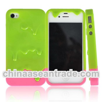 Melting ice cream apple mobile phone case for iphone 4