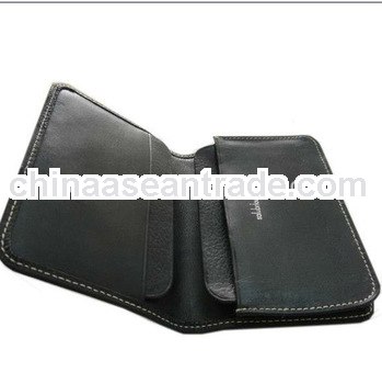Mens Black custom promtion handmade pocket size PU leather bifold bifold business credit card holder