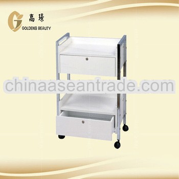 Metal Salon Cart with White Laminated Shelves DM-5051