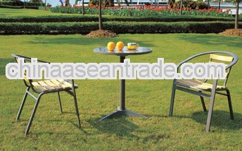 Metal gazebo furniture garden furniture teakwood double chair set (DW-A03+DW-A003)