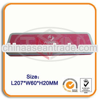 Metal pencil tin box with higed lid