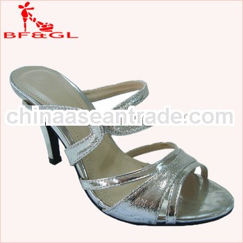 Metallic Colored Comfortable Beaded Woman Sandal