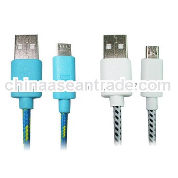 Micro usb fabric braided usb cable for Samsung galaxy s 4
