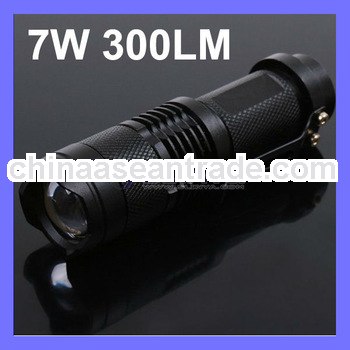 Mini LED Torch 7W 300LM Q5 LED Flashlight Adjustable Focus Zoom flash Light Lamp