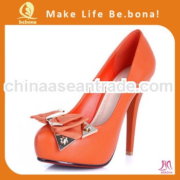 Modern elegant orange ladies dress shoes