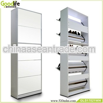 Modern wooden large mirror storage cabinet for shoes