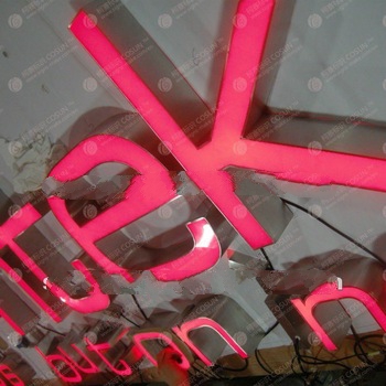 Neon sign letters with logo