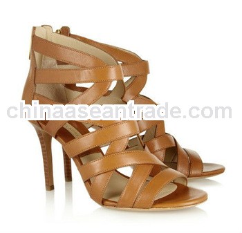 New Arrive Ladies More Strappy Ankle Buckle Strap Cross High Heel Sandals Women Soft Sole Heels Sand