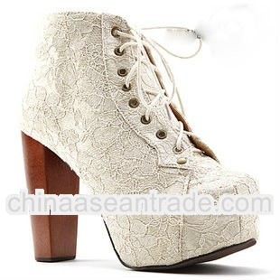 New Lady Women's Platform Round Toe High Heels Shoes Ankle boots