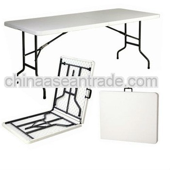 New Portable 6'Long Plastic Center-Fold Folding Table Lightweight Outdoor Tables