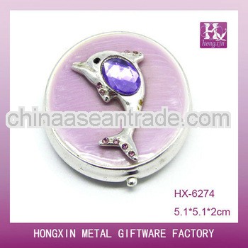 New Product for 2013 HX-6274 Round Fish 3 Case Silver Pill Box