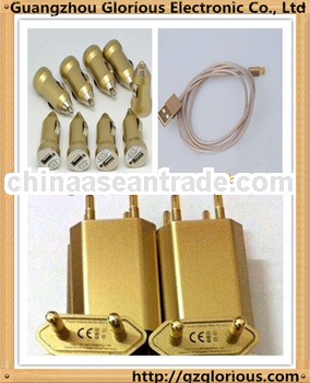 New Products Luxury gold charger for iphone 5S usb/car chargers/cables