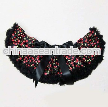 New Style!!Black with Hot Pink Chiffon Petti Skirt for Childern