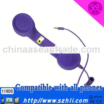 New&Stylish Noise cancelling colorful mobile phone handset to eliminate 96% of radiation