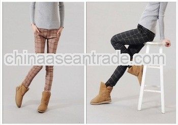 New Winter Plus Velvet Thick British Leisure Grid Slim Pencil Pants PT-S13111110