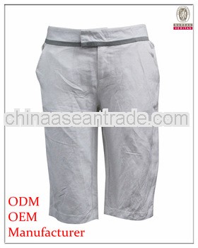 New design ladies half length summer color linen pants