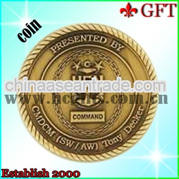 New design with antique gold challenge coin GFT-L680