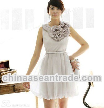 New style for 2012 fashion flower collar OL dress
