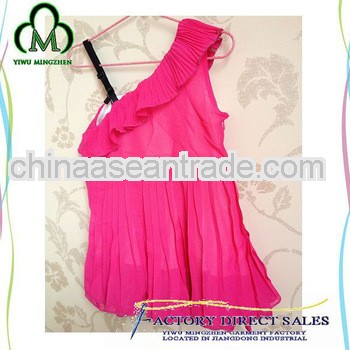 Newest Chiffon single shoulder strap dress kids dresses for baby