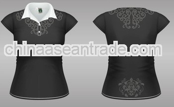 Newest OEM Fashion design ladies slim fit coolmax polo shirt